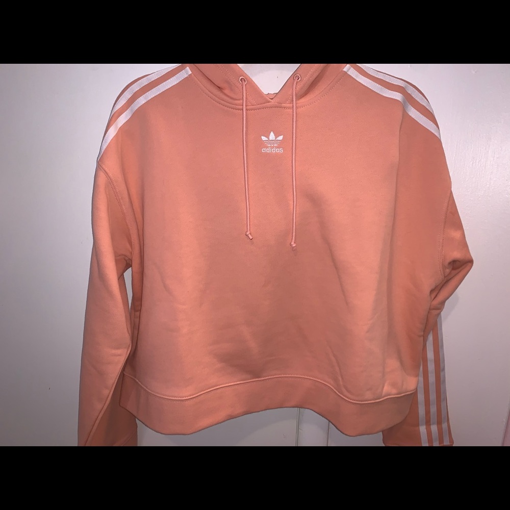 ADIDAS pink/orange cropped hoodie